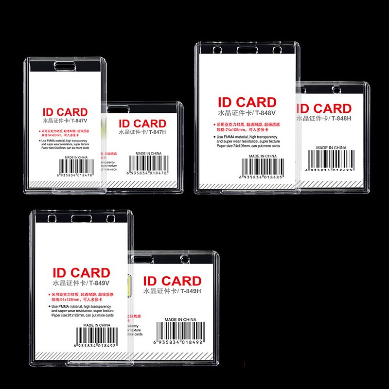 Wholesale Clear Acrylic Hard Factory Badge Star-Chasing Students Meeting Office Work Name Badge Id Cards Holder With Lanyard