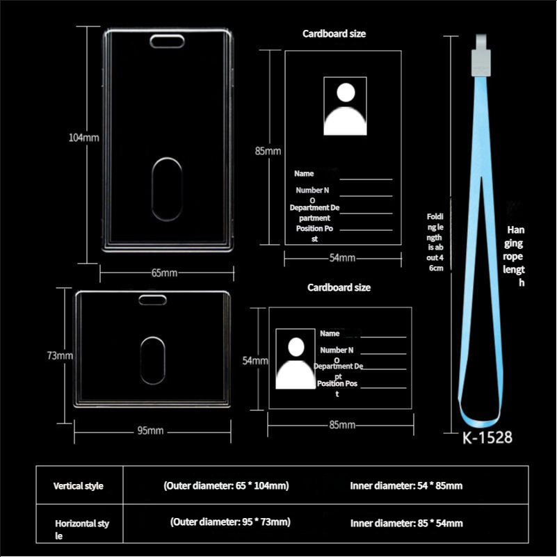 Wholesale Clear Acrylic Hard Factory Badge Star-Chasing Students Meeting Office Work Name Badge Id Cards Holder With Lanyard