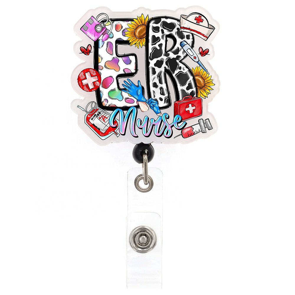Mix Medical Series Scrub Life ER Nurse Thanksgiving Christmas Halloween Acrylic Badge Reel For Nurse Doctor Holiday Accessories