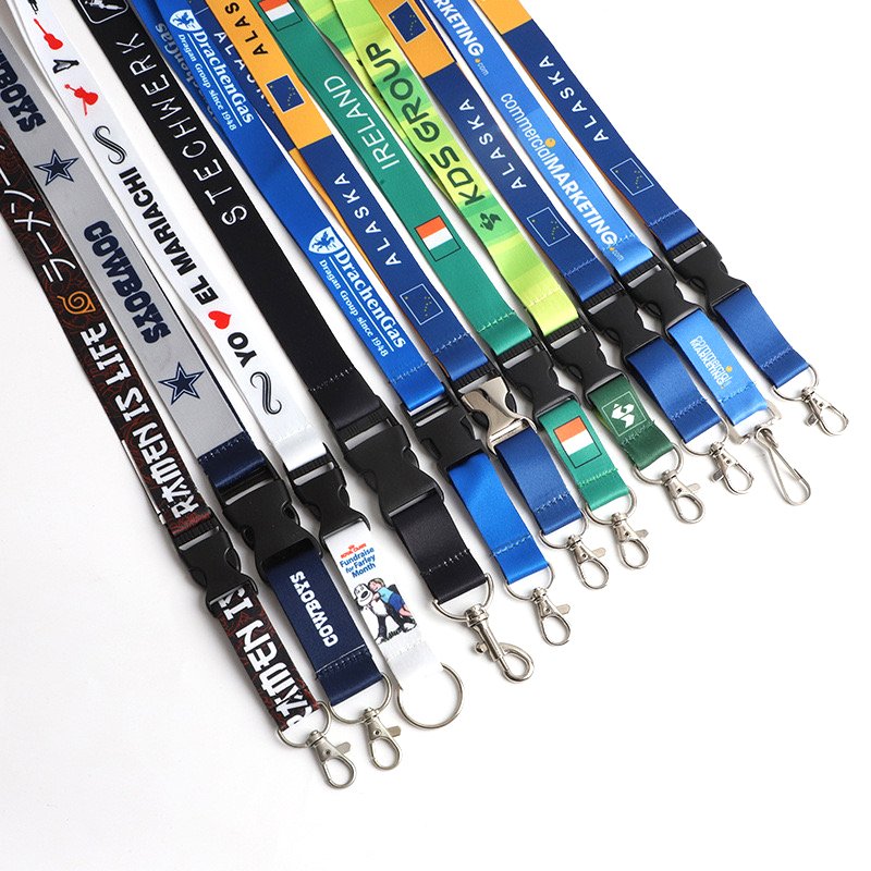 Custom lanyards keychain mobile phone lanyard with id card badge holder polyester lanyards