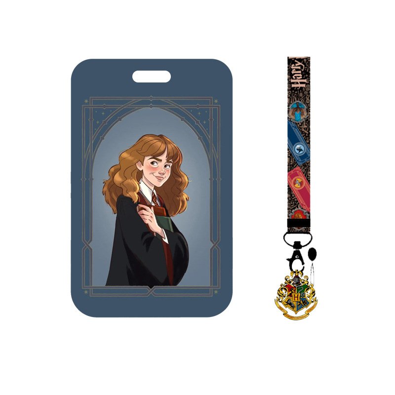 Cute Cartoon Character HP Anime Lanyard Keychain with Name Badge Card Holder Student and Teacher ID Card Holder