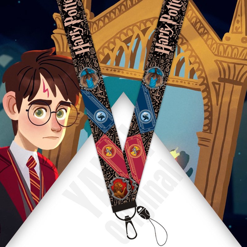 Cute Cartoon Character HP Anime Lanyard Keychain with Name Badge Card Holder Student and Teacher ID Card Holder