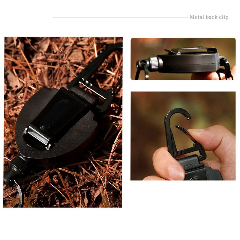 Extendable Keychain Multitool Carabiner Key Chain Key Holder With Steel Wire Cord Retractable Key Clip Badge Reel For Camping