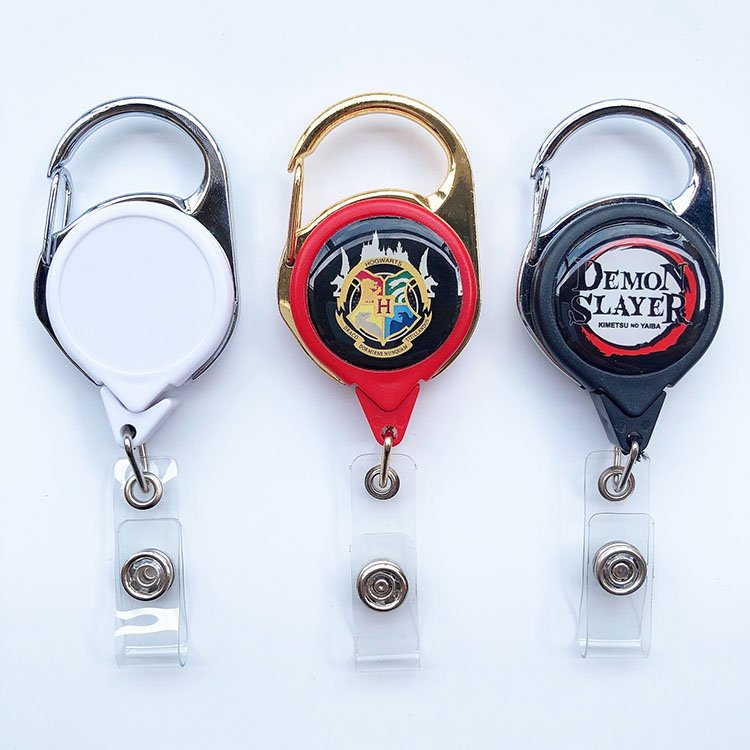 Custom Sublimation Logo Name Doctor Nurse Plastic Lanyards Retractable Clip ID Badge Pull Reel Holders