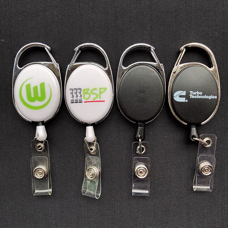 Custom Sublimation Logo Name Doctor Nurse Plastic Lanyards Retractable Clip ID Badge Pull Reel Holders