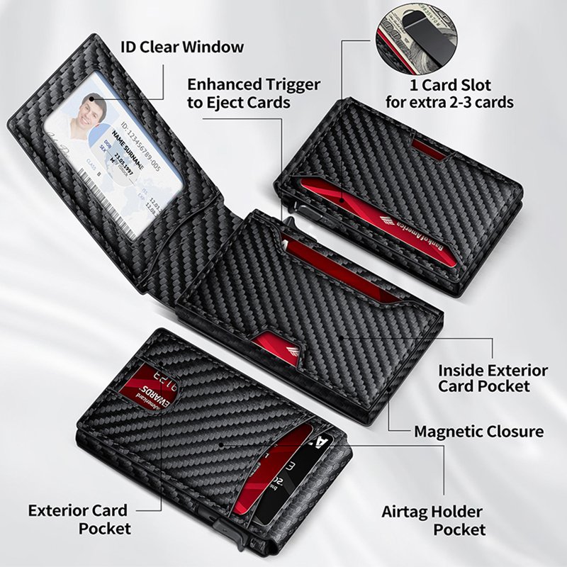 Modern Credit Card Holder Bifold Tactical Sublimation Wallet Blank Slim Leather Wallet For Men