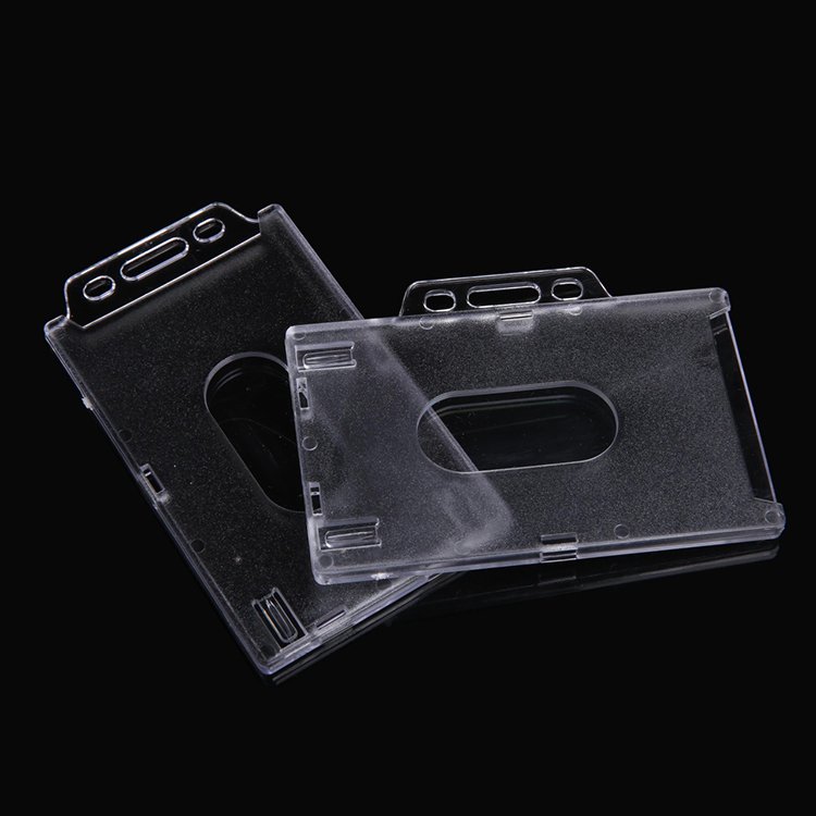 Design Office Supplies Clear Acrylic Hard Plastic Multi-use Badge Work ID Card Holder Protector Cover Case ID Card Holder