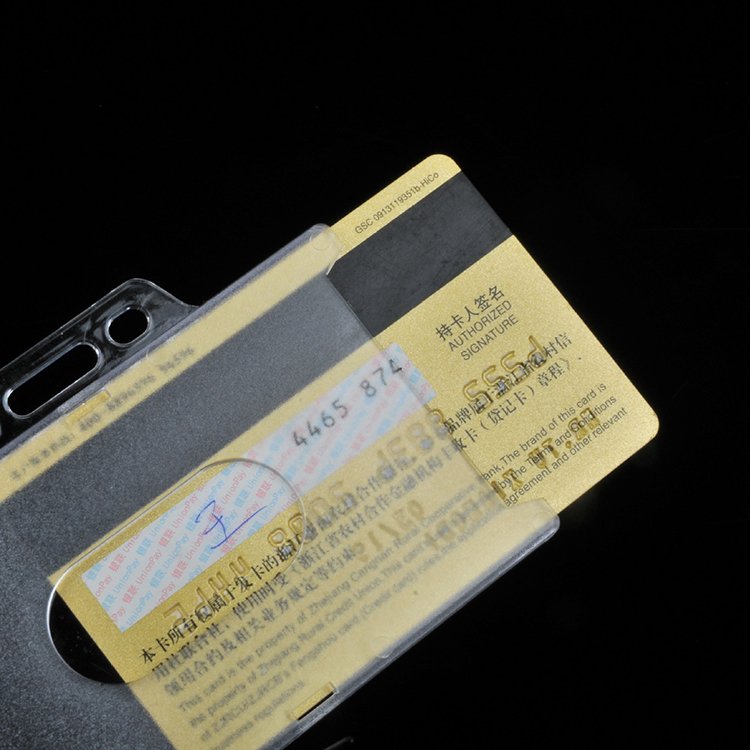 Design Office Supplies Clear Acrylic Hard Plastic Multi-use Badge Work ID Card Holder Protector Cover Case ID Card Holder