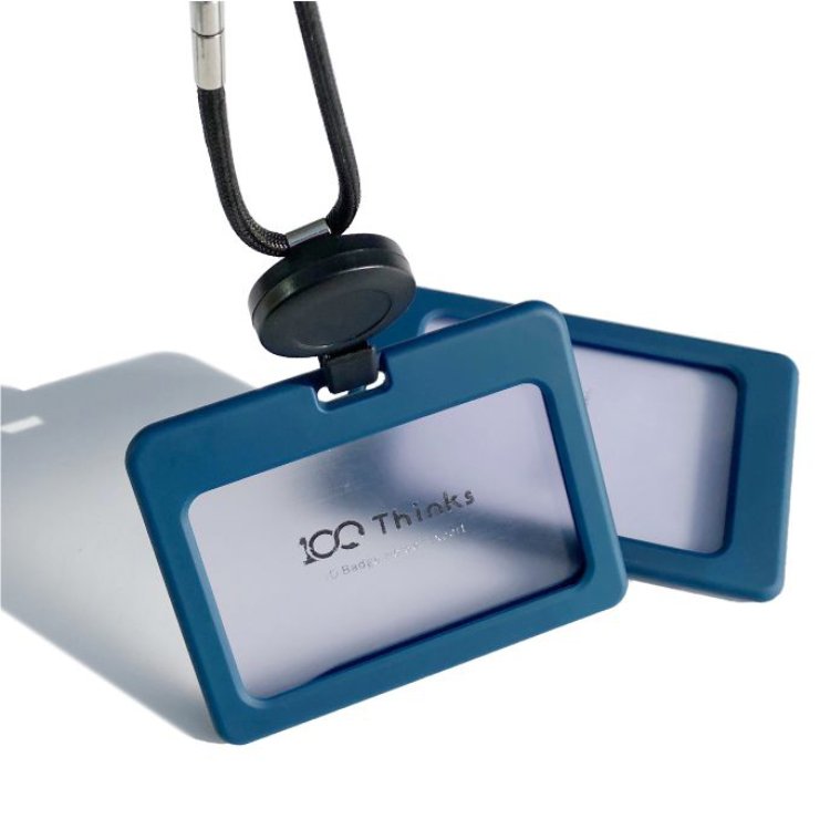 Nylon Lanyard and Stylish ABS ID Card Badge Holders for Photo & Credit Cards