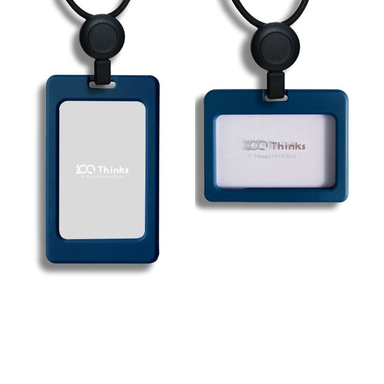 Nylon Lanyard and Stylish ABS ID Card Badge Holders for Photo & Credit Cards