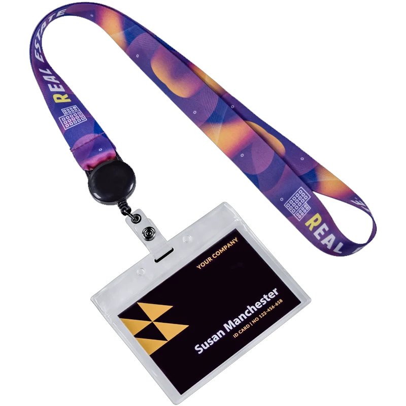 Custom Badge Reel Full Color Custom Lanyards With Badge Holder Printed Lanyard With Card Holders id lace lanyard