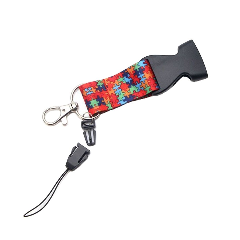 Lanyard Manufacture Puzzle Piece Lanyard Keychain Webbing Ribbon Hang Rope with Key Ring ID Card Pass Gym Badge Holders Gift
