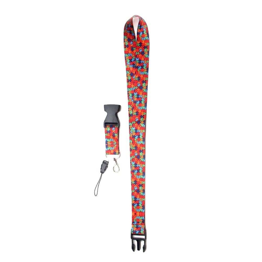 Lanyard Manufacture Puzzle Piece Lanyard Keychain Webbing Ribbon Hang Rope with Key Ring ID Card Pass Gym Badge Holders Gift