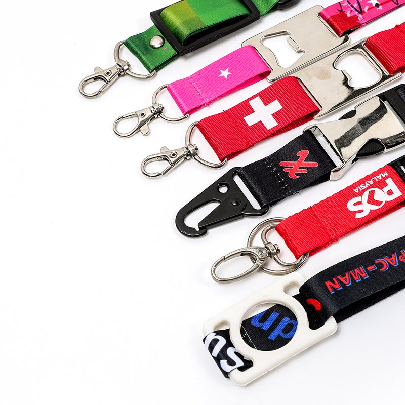 OEM Cheap Key ID Badge Holder Printed Polyester Neck Lanyard with Bottle Opener