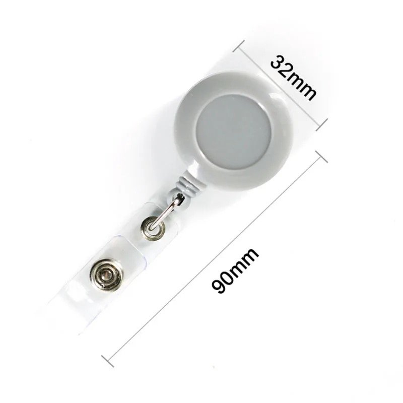 Custom logo Retractable Plastic Alligator clip badge reel retractable Nurse Badge Holder Silicone Beaded ID Badge reel holder