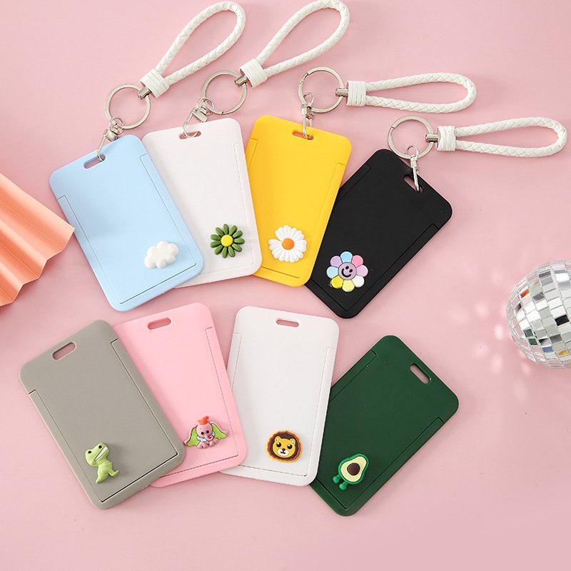 Custom Cute ID Card Holder Keychain Meal Card Protective Case Badge Holder with Retractable Reel for Kids Teens Back to School