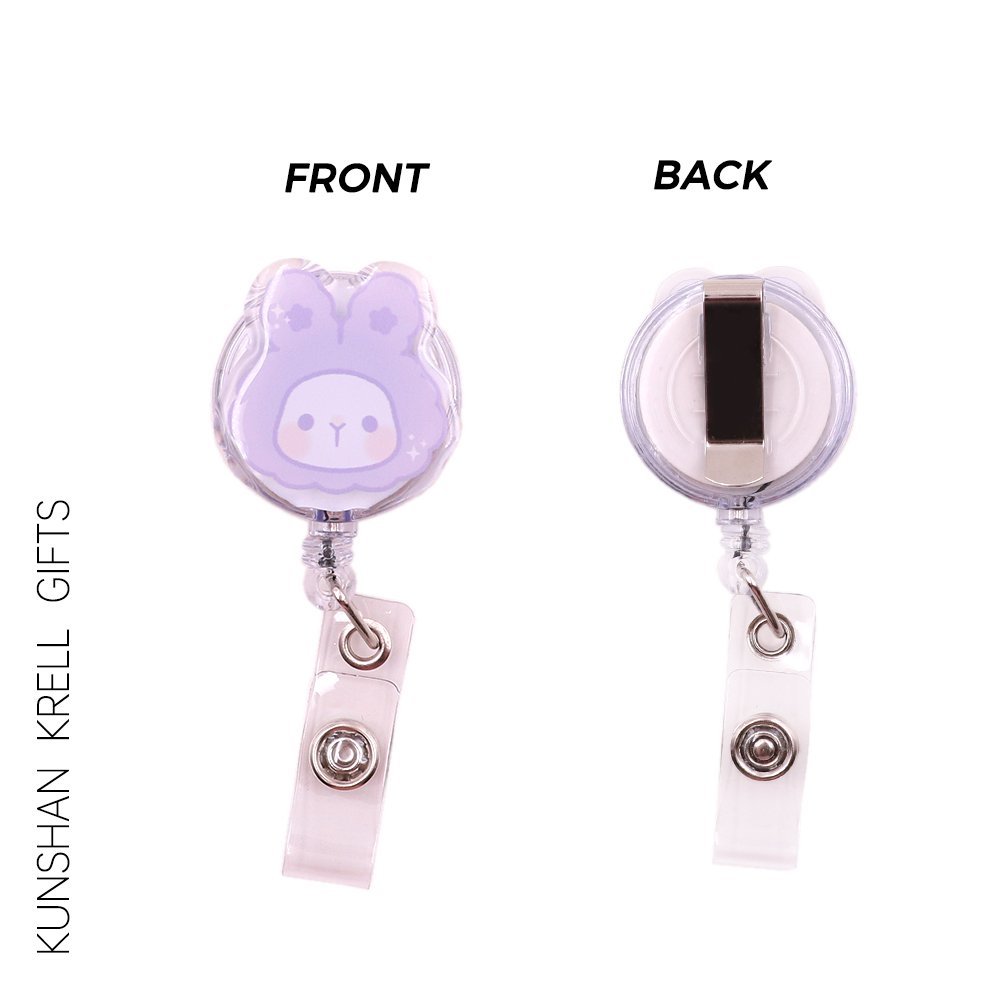 Custom office supplies 360 rotating retractable epoxy work gift new product ID business card badge holder badge reel custom