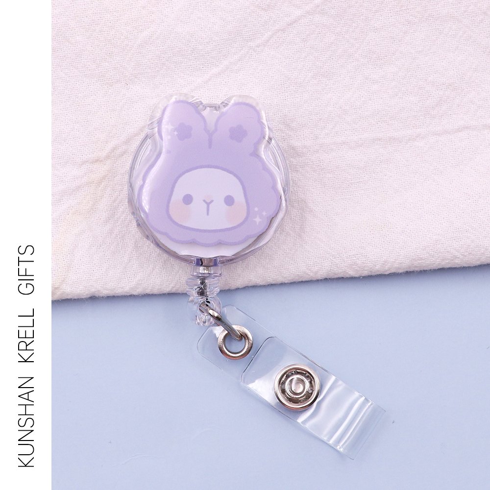 Custom office supplies 360 rotating retractable epoxy work gift new product ID business card badge holder badge reel custom