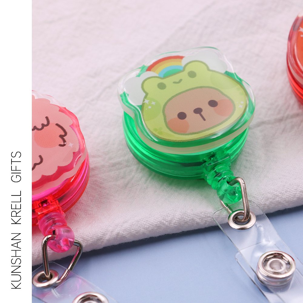 Custom office supplies 360 rotating retractable epoxy work gift new product ID business card badge holder badge reel custom