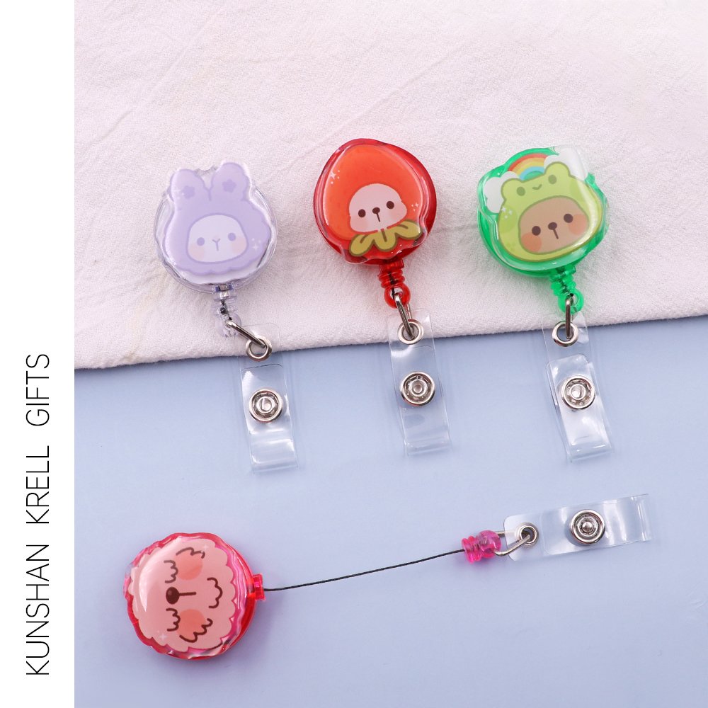 Custom office supplies 360 rotating retractable epoxy work gift new product ID business card badge holder badge reel custom