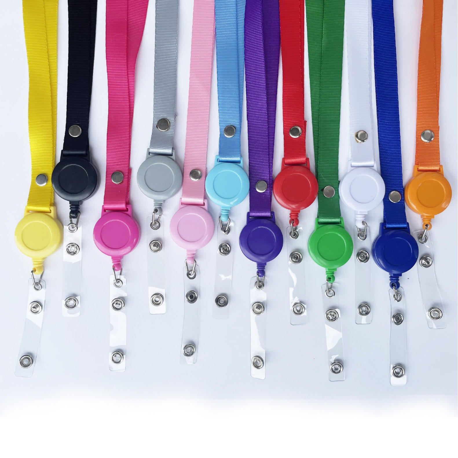 Wholesale 600mm Lanyard Retractable Badge Reel with Vinyl Plastic ID Strap Yoyo Neck Rope Badge Holder Clip