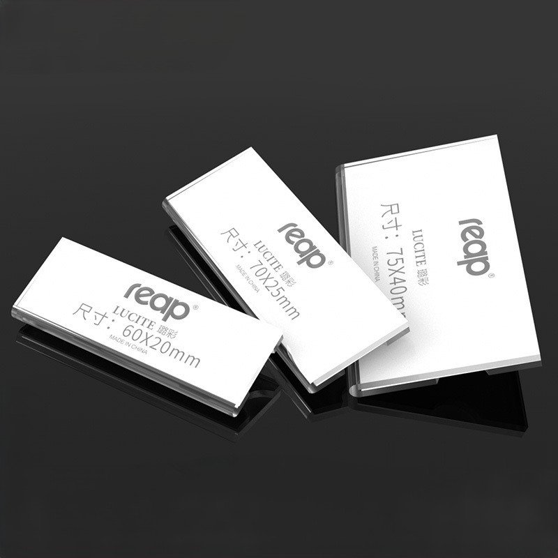 High transparent acrylic magnetic name tag badge pin reusable staff employee business name badge tag for Office