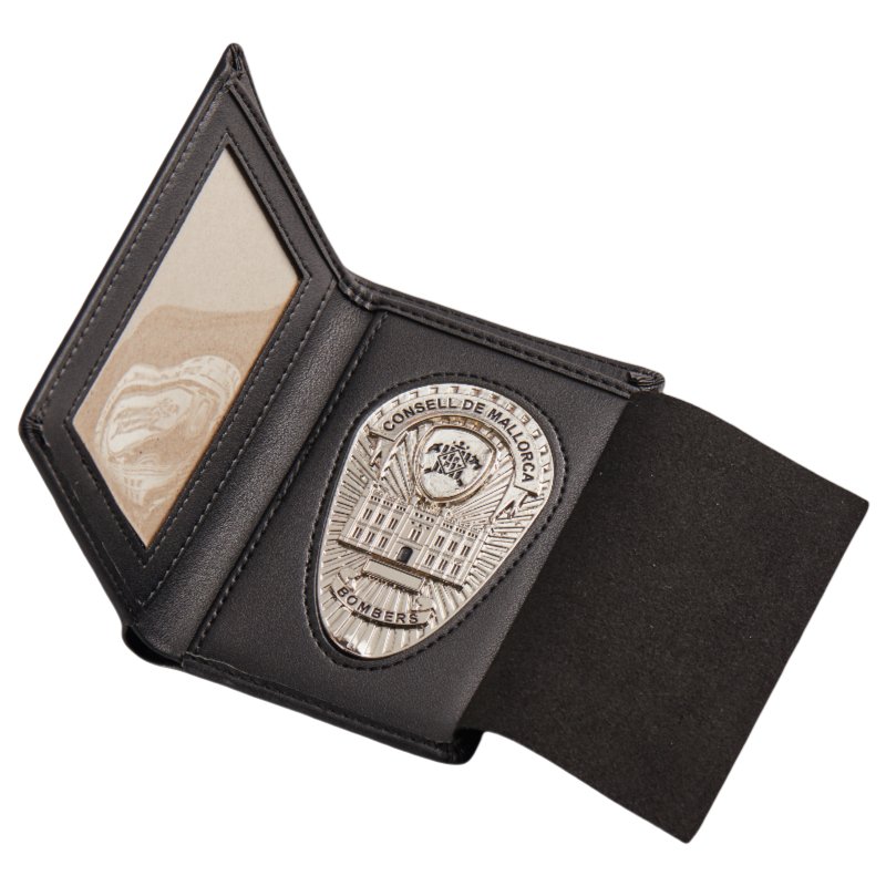 2024 Factory Design Custom Metal Officer Badges Security Badge With Leather Wallet Holder