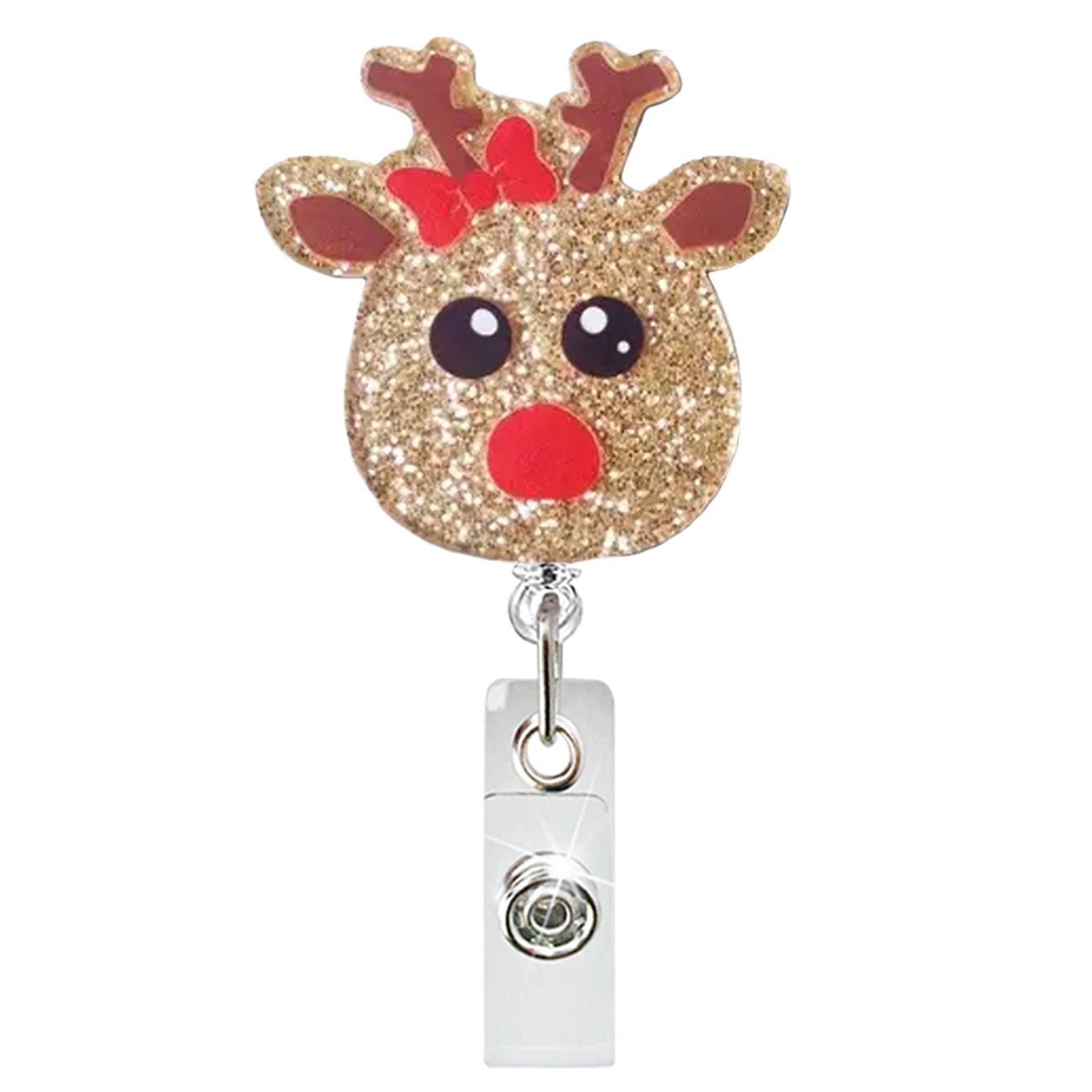 Christmas Badge Reel Retractable Nursing Badge Clips for Nurse Doctor Medical Worker Nursing Student (Snowman)