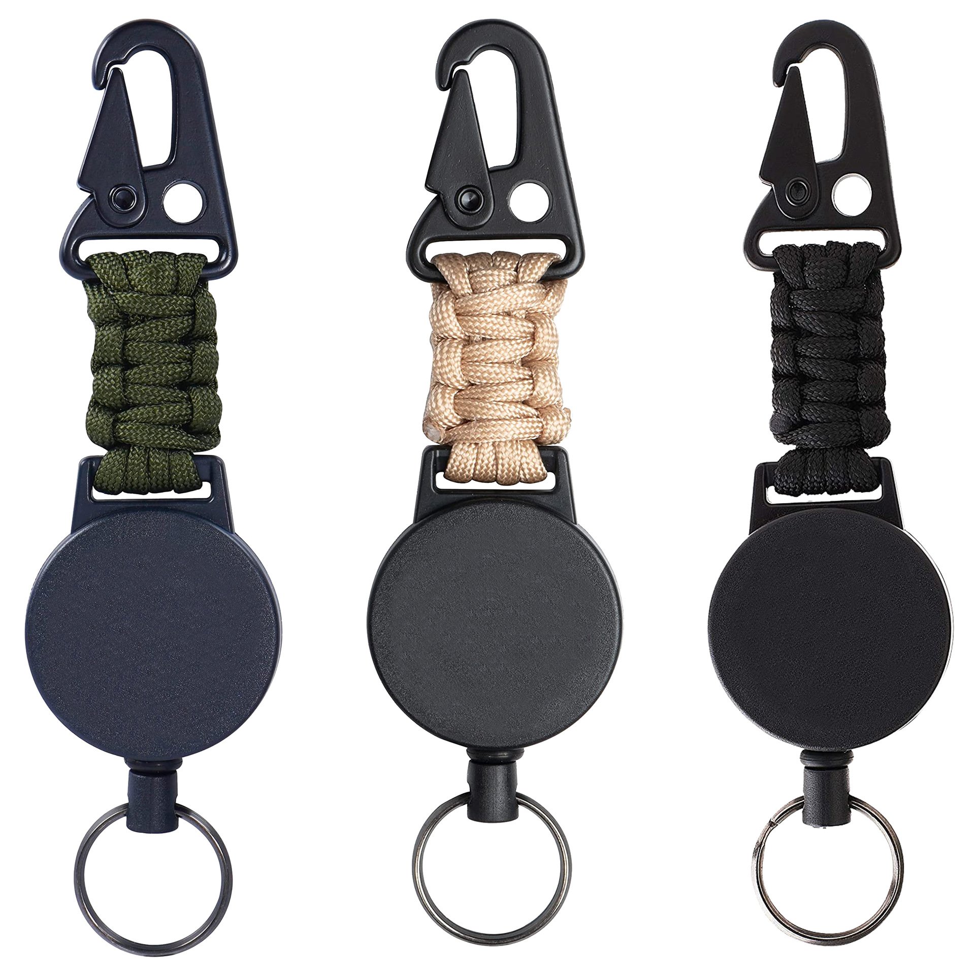 retractable keychain retractable keychain badge holder Belt Clip with Multitool Carabiner for camping