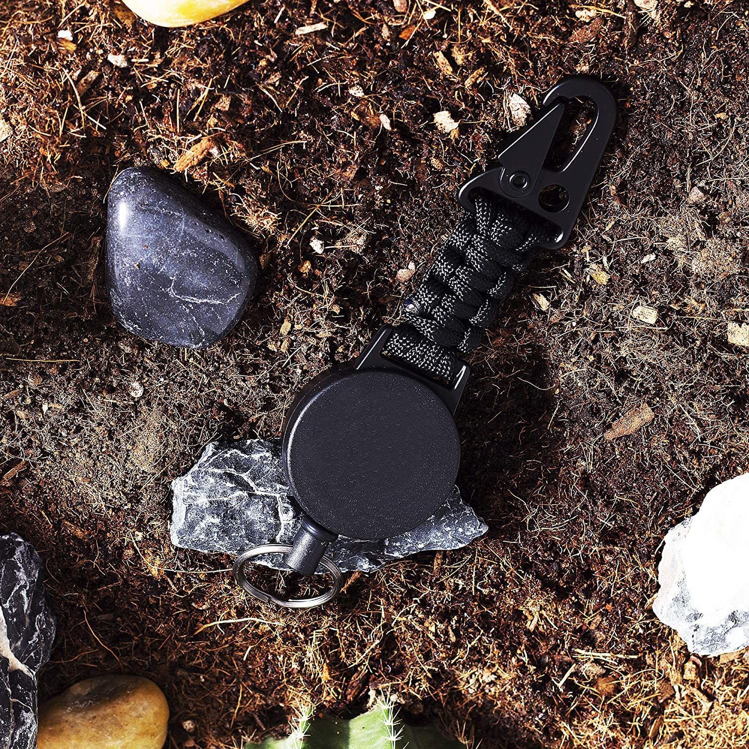 retractable keychain retractable keychain badge holder Belt Clip with Multitool Carabiner for camping