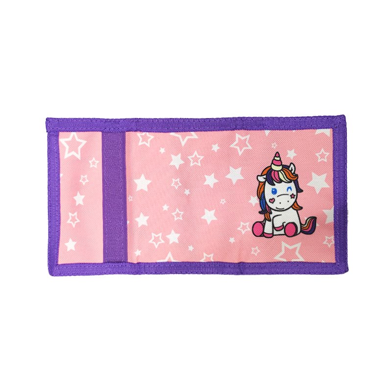 Customizable Hanging rope student children's wallet anime cartoon unicorn wallet gift folding football ID card holder