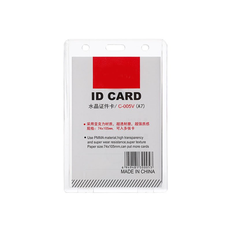 Transparent Acrylic Id Card Holder High Quality Clear Name Badge Holder for Business Office