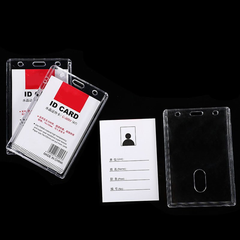 Transparent Acrylic Id Card Holder High Quality Clear Name Badge Holder for Business Office