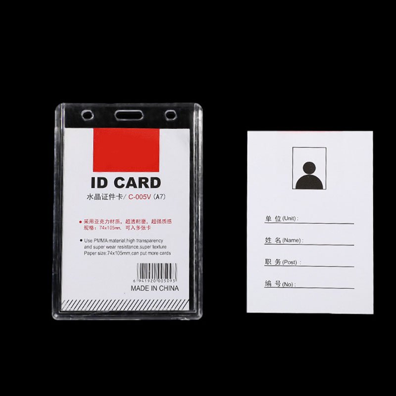Transparent Acrylic Id Card Holder High Quality Clear Name Badge Holder for Business Office