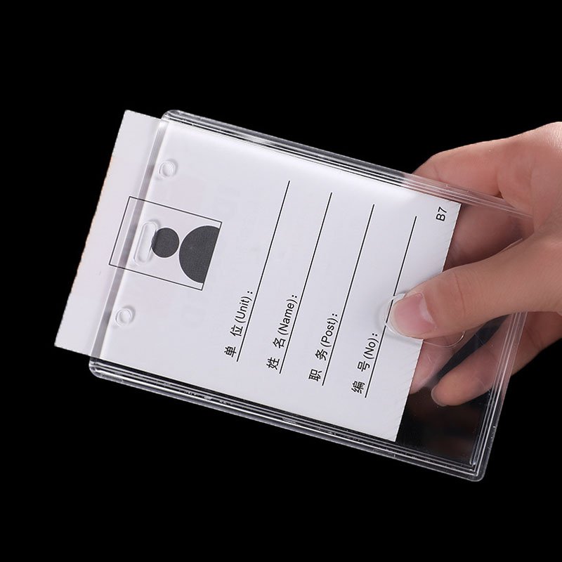 Transparent Acrylic Id Card Holder High Quality Clear Name Badge Holder for Business Office