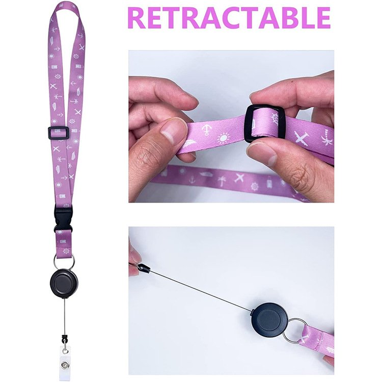 Cheap Custom Wholesale Price Anime Lanyard With ID Card Holder Insert Adjustable Ladder Web Lanyard Buckle Retractable Lanyard
