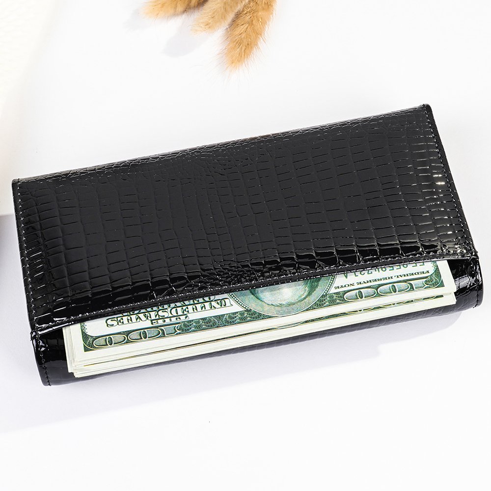 Custom Crocodile Embossed Women Purse Credit Card Holder Ladies Clutch Long Wallet Genuine Leather Wallet for Women