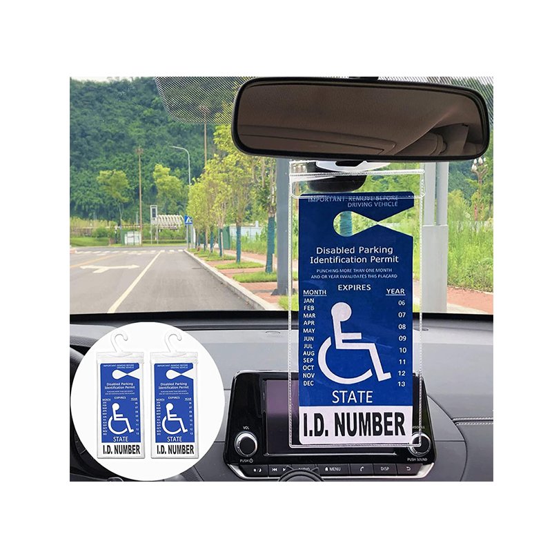 Customized High Quality Permit Sign Protector Blue Badge Holders Handicapped Placard Parking Card
