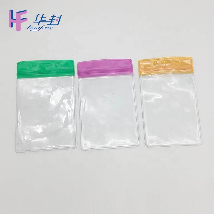 New design clear PVC plastic ID Card Pouch Plastic Badge Holder pvc card holder credit card holder