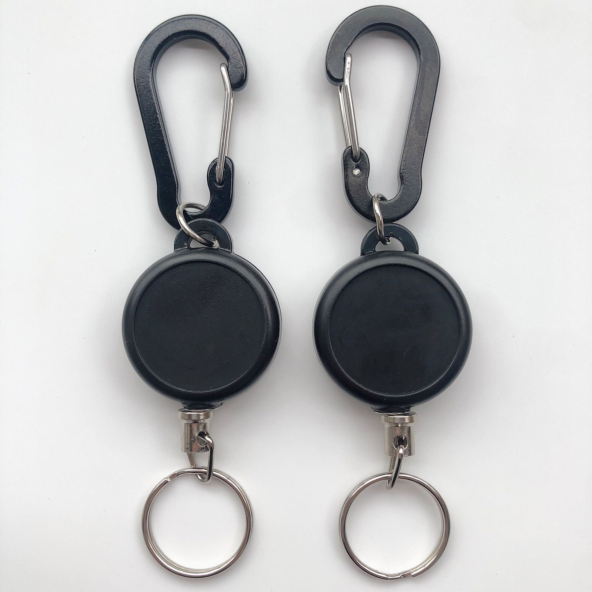 Pullther retractable keychain badge holder scroll clip ID badge holder with steel wire rope ID card holder lanyard