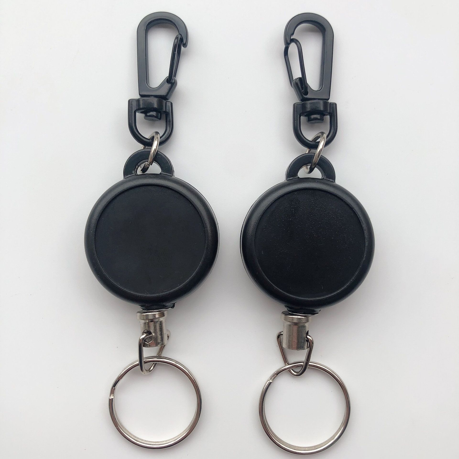 Pullther retractable keychain badge holder scroll clip ID badge holder with steel wire rope ID card holder lanyard