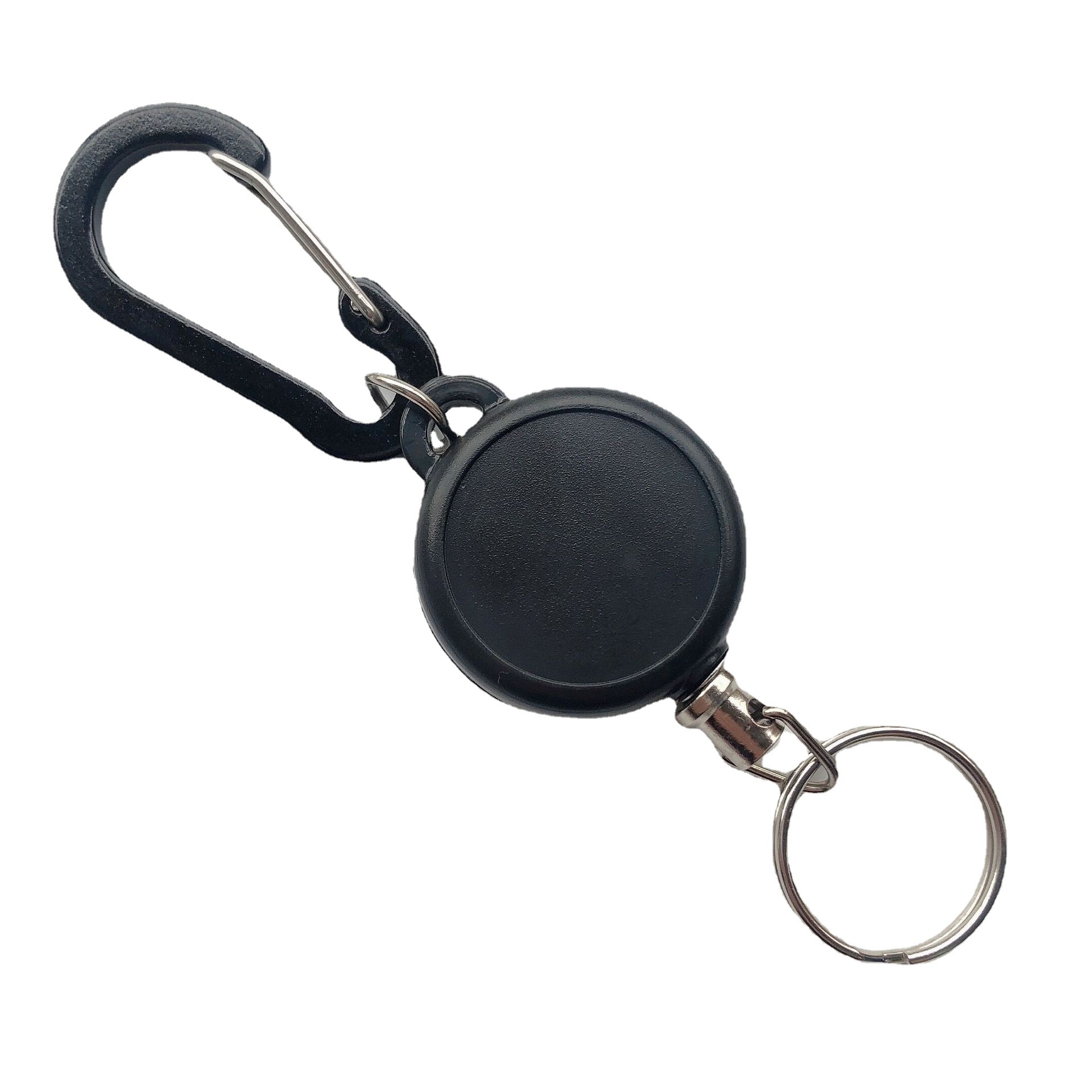 Pullther retractable keychain badge holder scroll clip ID badge holder with steel wire rope ID card holder lanyard