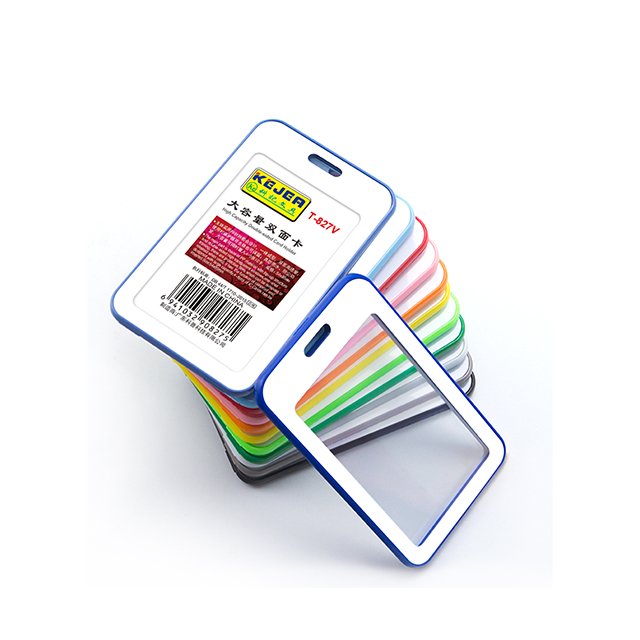 New Design Custom Double Side Card Holder Transparent Waterproof Work ID Card Holder t827