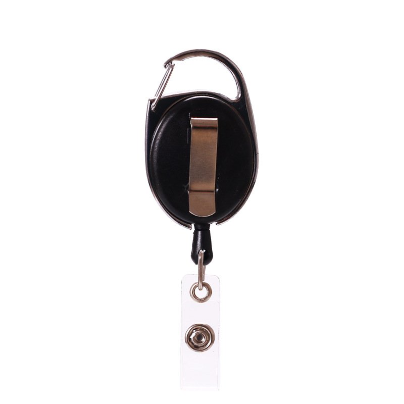 retractable badge reel with carabiner belt clip nurse ID card badge holder