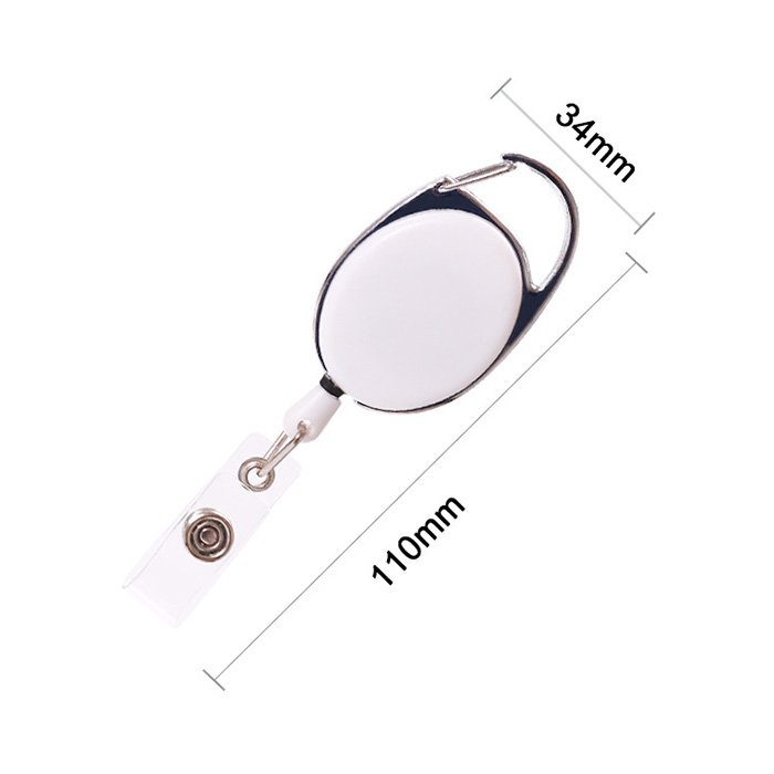 retractable badge reel with carabiner belt clip nurse ID card badge holder