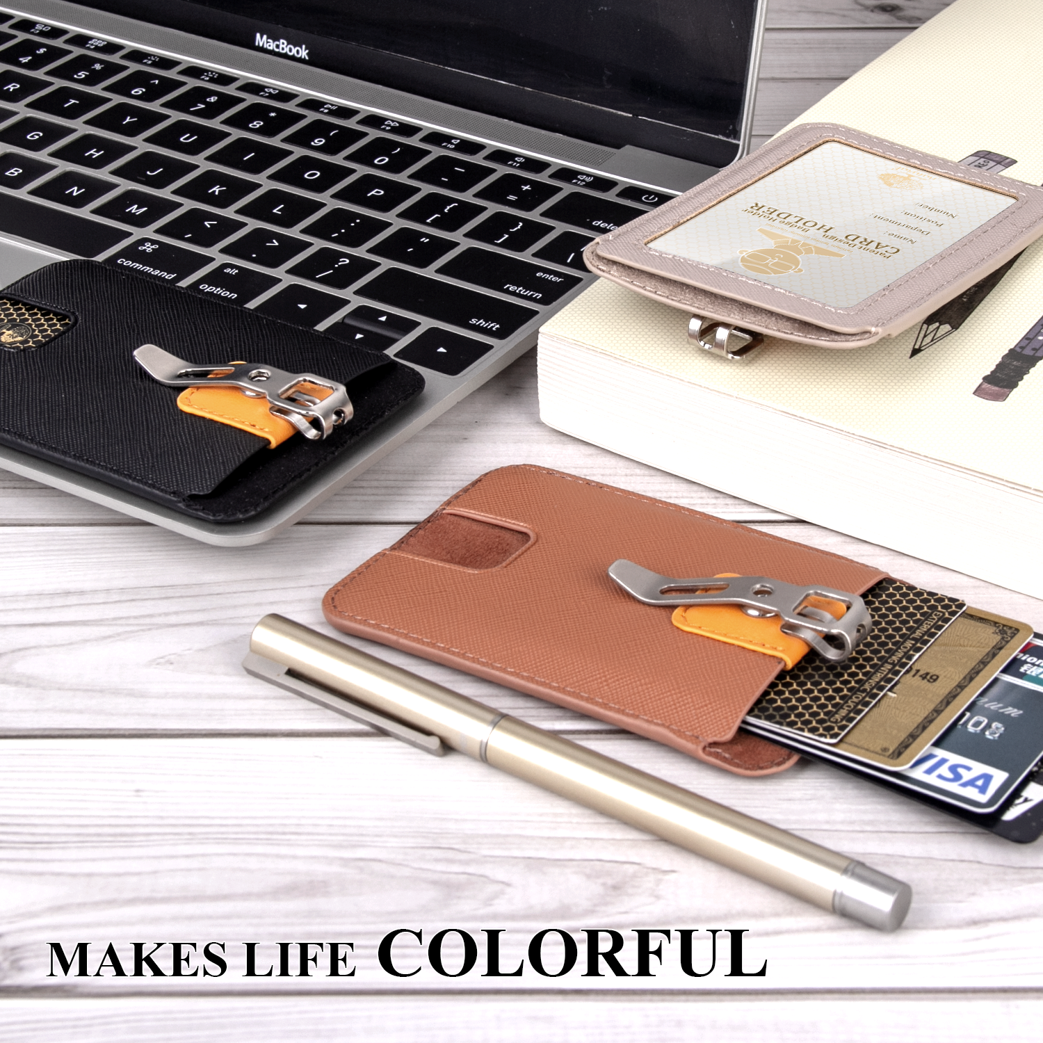 LEEFIRST Creative Nursing Badge Holder Wallet and PU Leather ID Credit Holder with Metal Clip and 4 Cards Slot