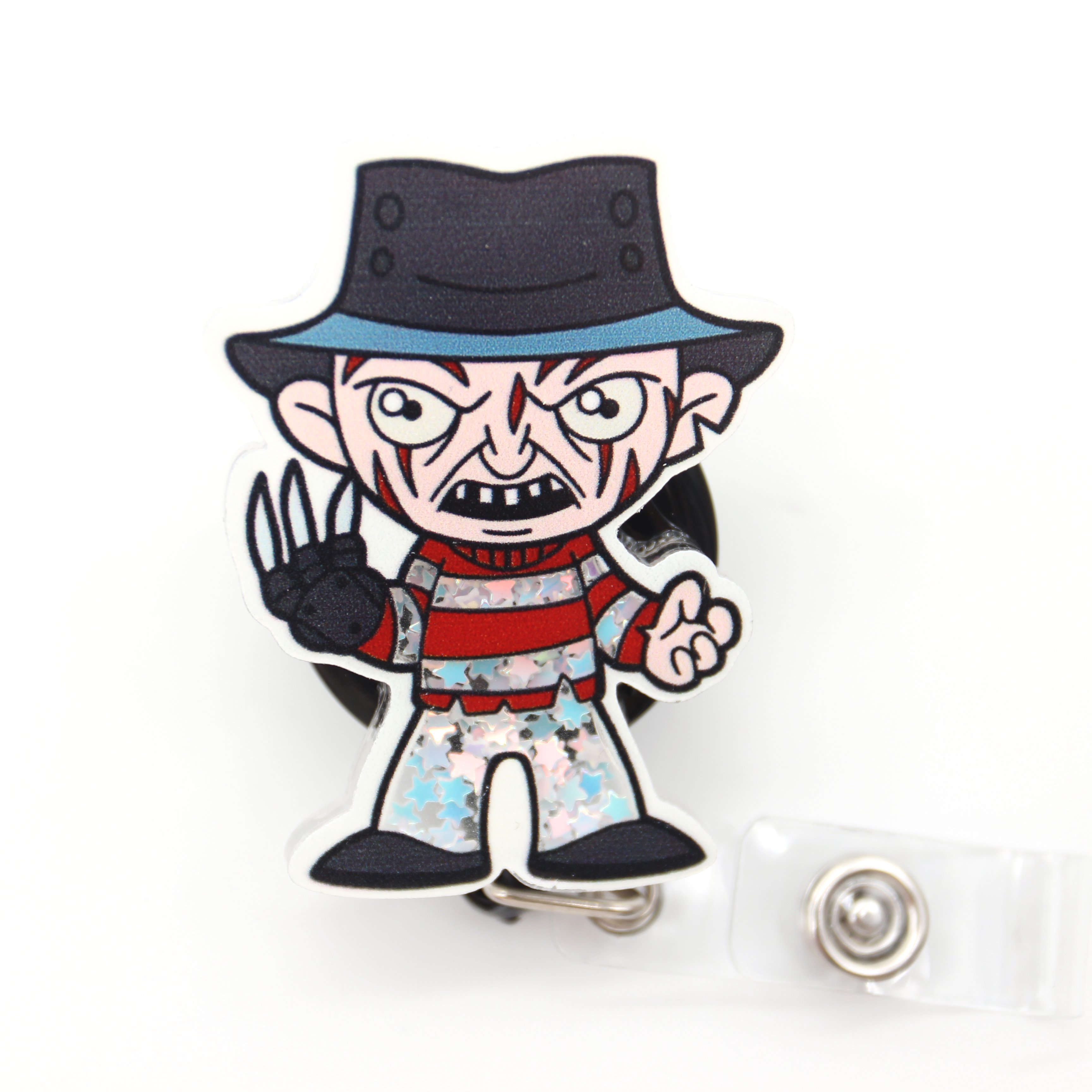 Factory Custom Halloween Theme Horror Cartoon Acrylic Badge Reel Customize Badge Holder Accessories