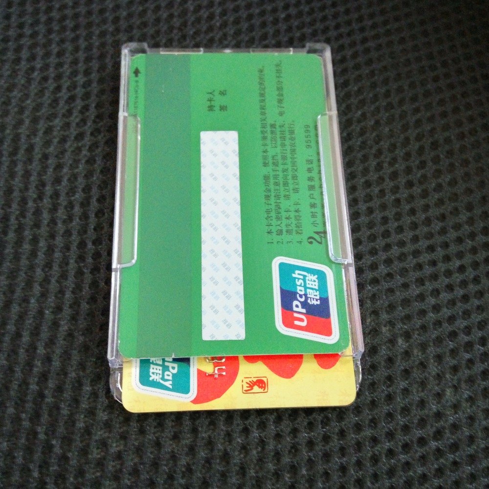 Drop Shipping Hard Transparent Plastic Dual ID Card Holder for Staff Rigid Vertical Badge Accessories