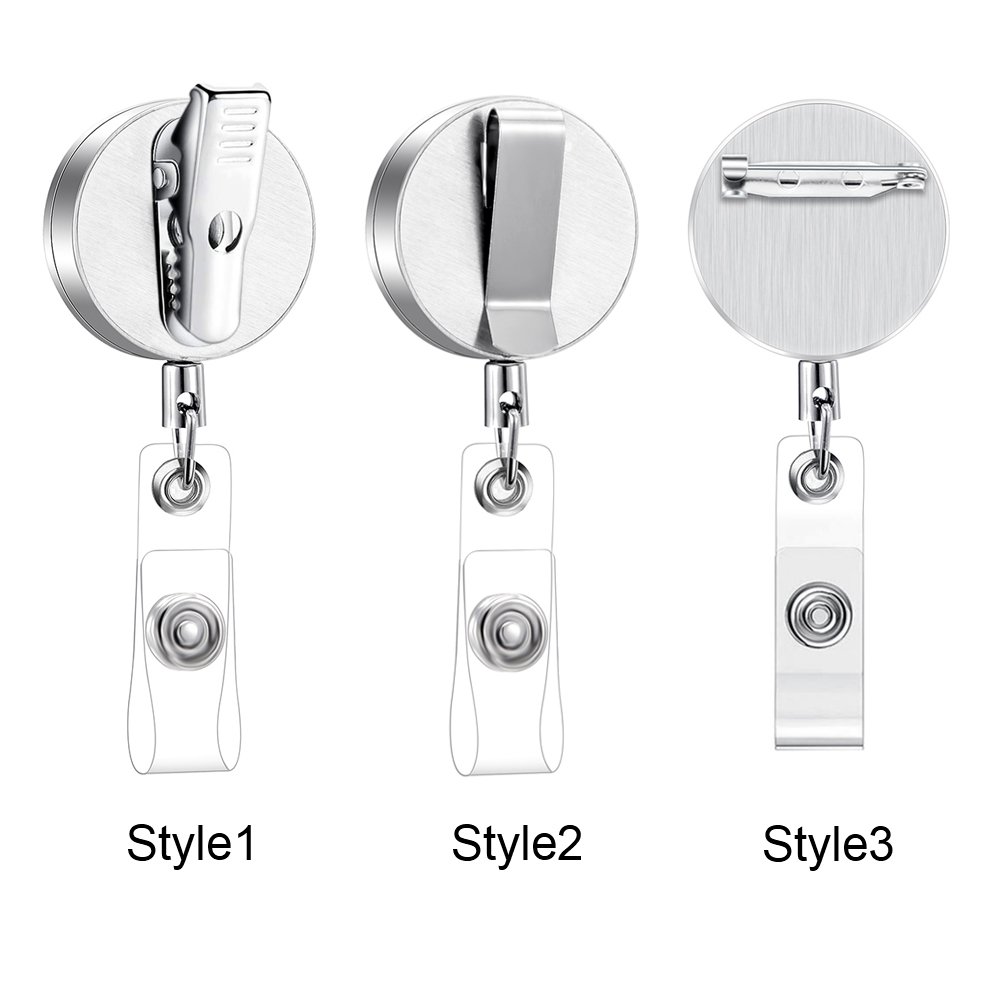 Fashion Stainless Steel Floating Charm Rhinestone Memory Locket Retractable ID Badge Holder for Doctor Nurse