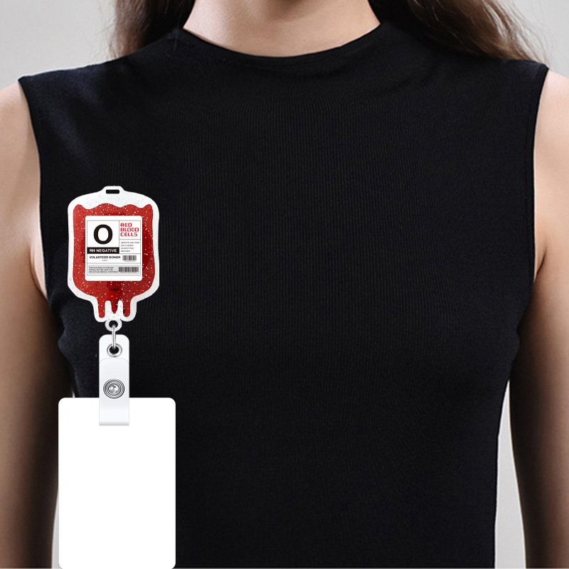 Medical Nurse Series Badge Reel Blood Transfusion Bag For Hospital Retractable Badge Holder